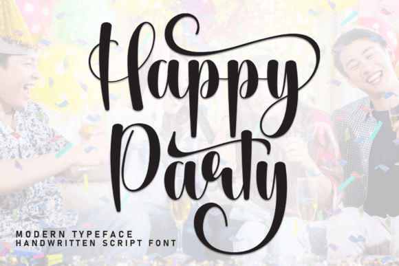 Happy Party Font: Elegant Script for Handmade Products