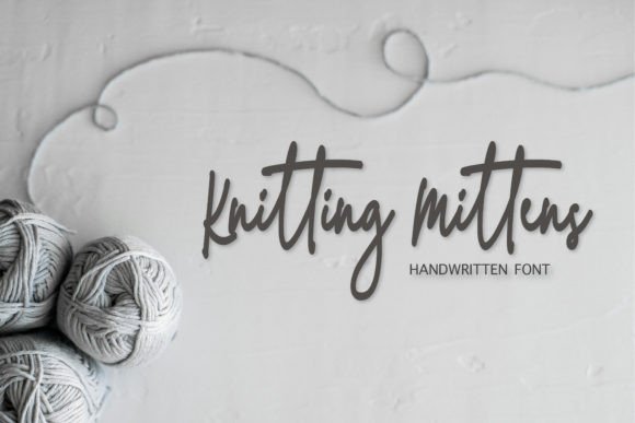 Knitting Mittens Font: Handwritten Charm for Business